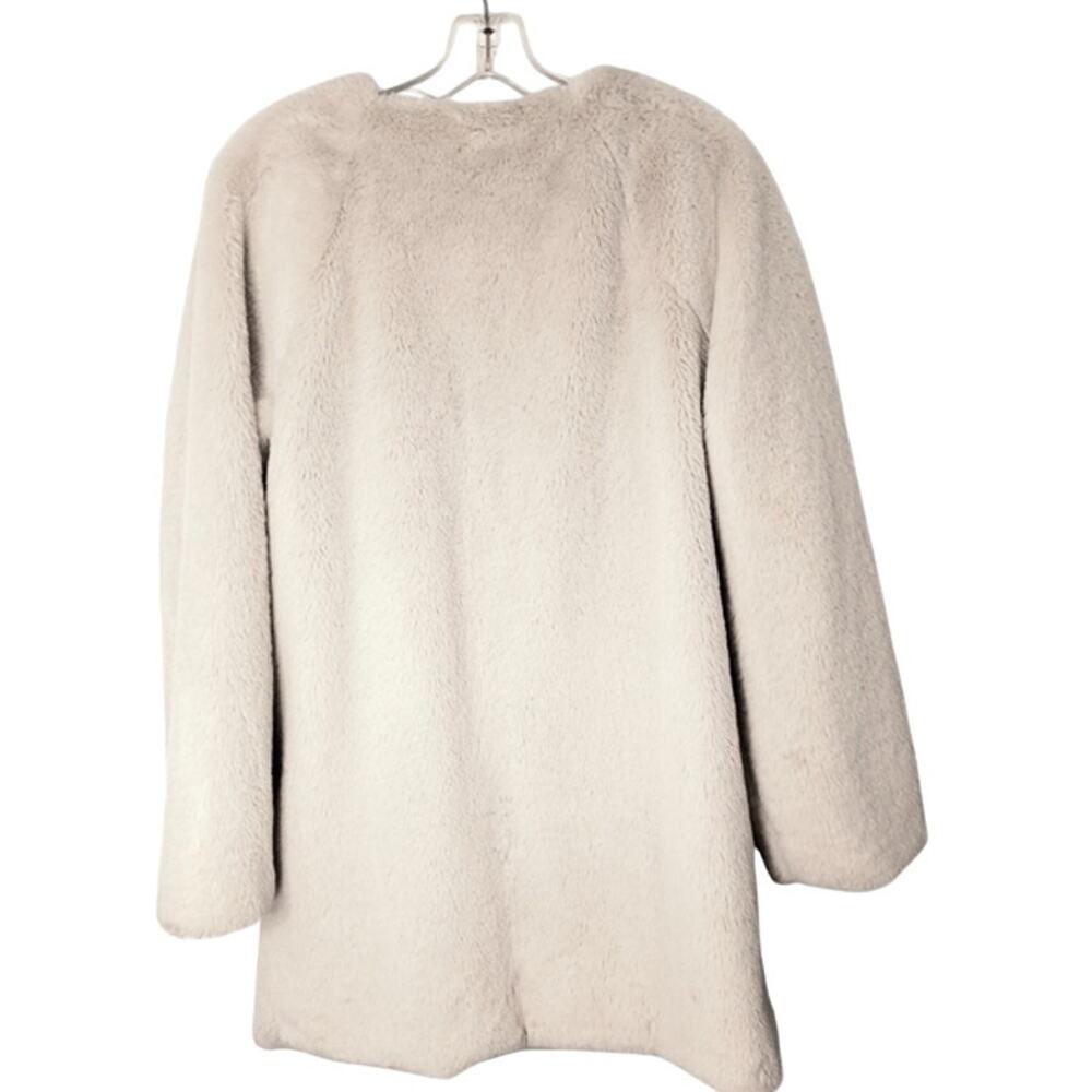 Popsugar Plush Teddy Coat Women's Size M IVORY Faux Fur Oversized Boxy Relaxed - Picture 7 of 16